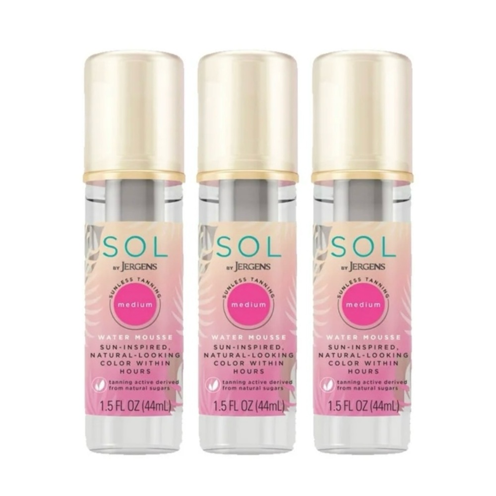 3 SOL by Jergens Water Mousse Trio Self Tanner 1.5 ounces each Stocking Stuffer